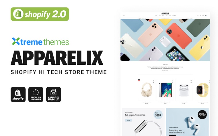 Apparelix Shopify HI Tech Store Theme.