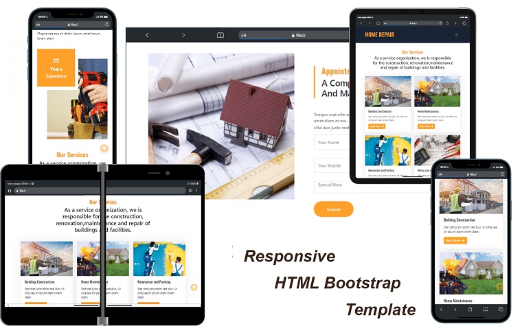 Home Repair - Intranet Responsive HTML Bootstrap Template.