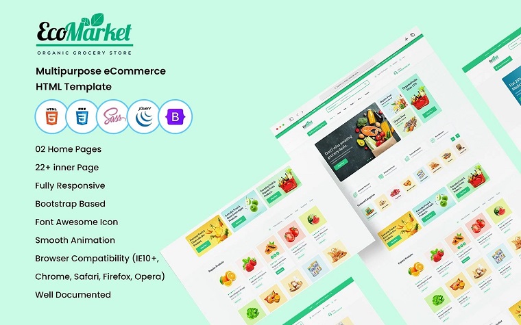Ecomarket - Organic Food eCommerce HTML5 Template.