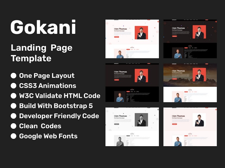 Gokani - Personal Portfolio Bootstrap 5 Website Template.