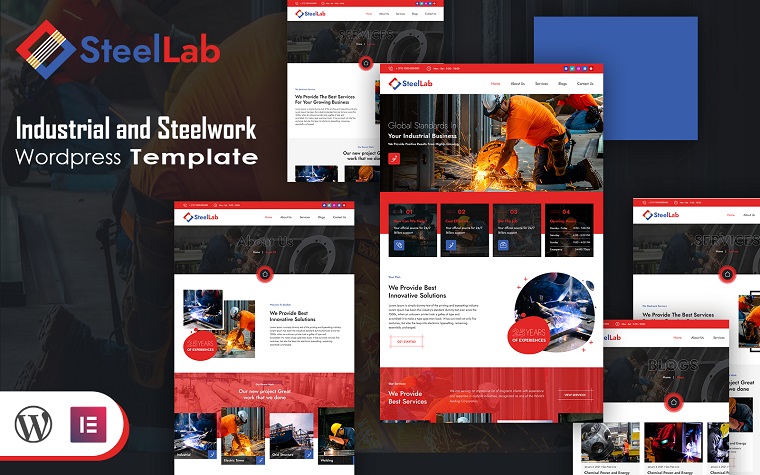 Steellab - Industrial and Steelwork WordPress Template.