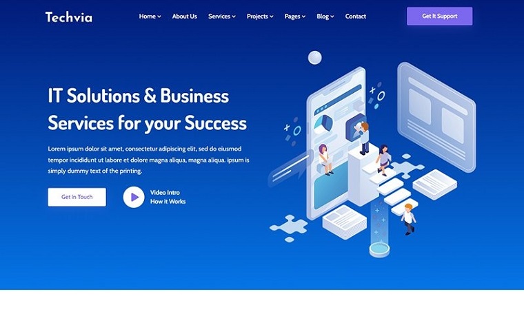 Techvia - IT Solutions & Business Services Website Template.