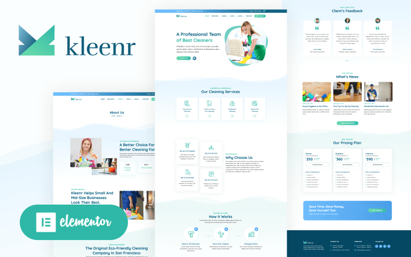 Cleaning Service Company Elementor WordPress WooCommerce Theme