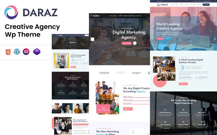 Daraz - Creative Agency Elementor WordPress Theme.