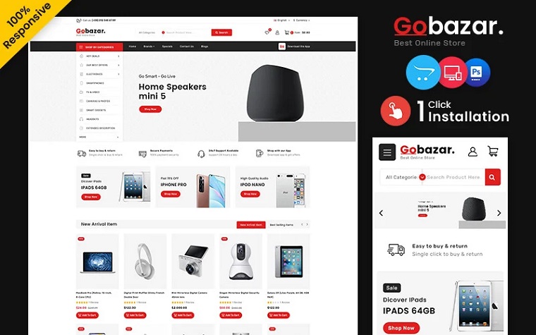 Gobazar – Electronic Marketplace OpenCart Store.