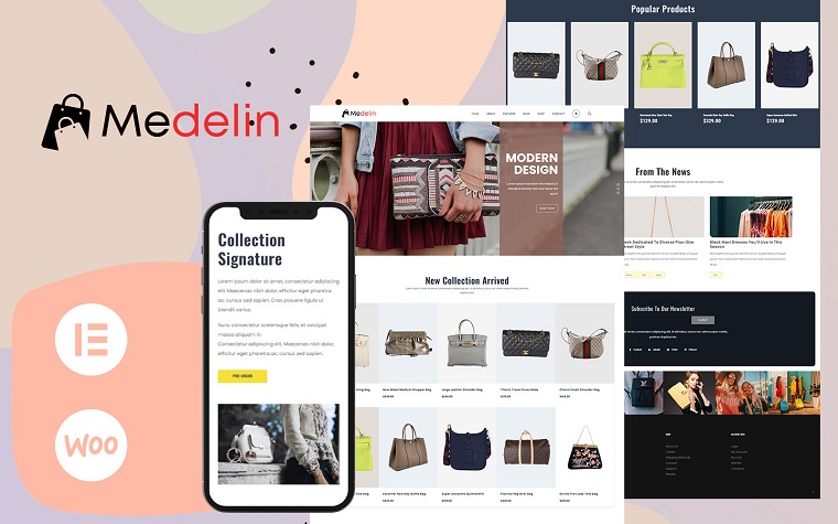 Medelin - Purses, Handbags & Clutches Store WooCommerce Theme.