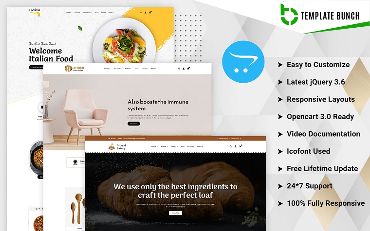 Amber - Dishes & Food - Responsive Opencart 3.0 Ecommerce theme.