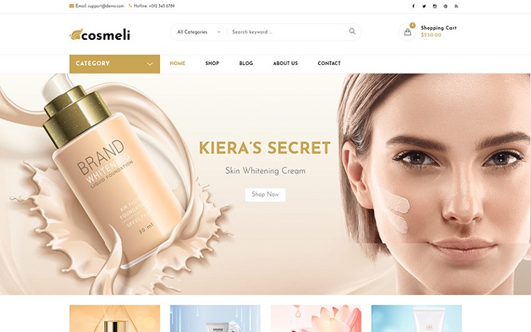 Cosmeli - Cosmetics & Beauty for WordPress WooCommerce Theme.