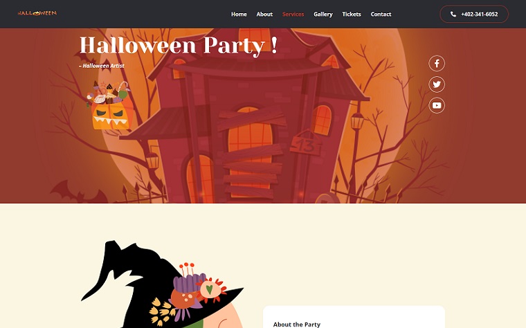Cool Halloween Party Template for Elementor builder.