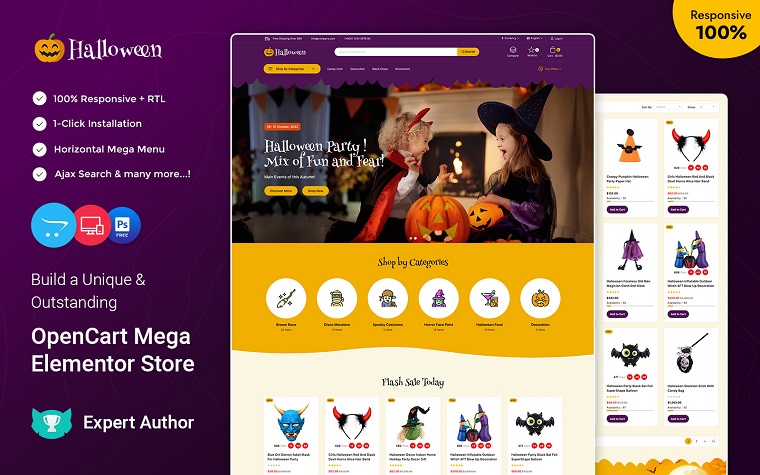 Halloween -  OpenCart Theme for Halloween Party.
