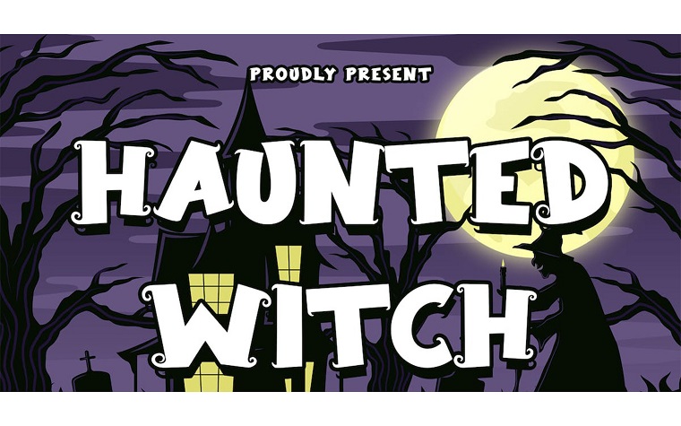 Haunted Witch Halloween Display Font.