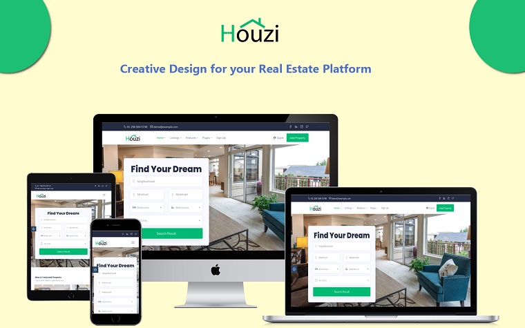Houzi - Modern Real Estate HTML Business.
