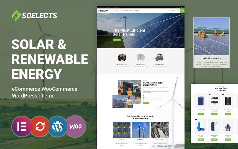 Soelects - Solar & Renewable Energy WooCommerce Theme.
