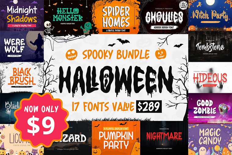 Spooky Bundle | 17 Halloween Fonts.