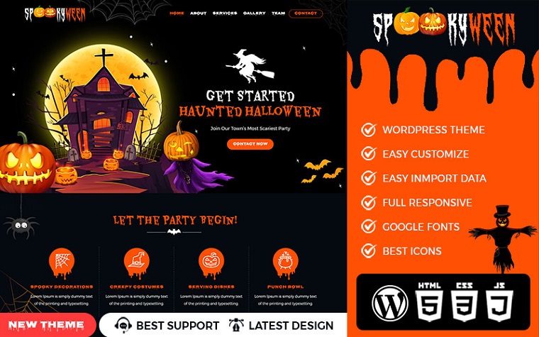 SpookyWeen - Scary Halloween HTML5 Premium Theme.