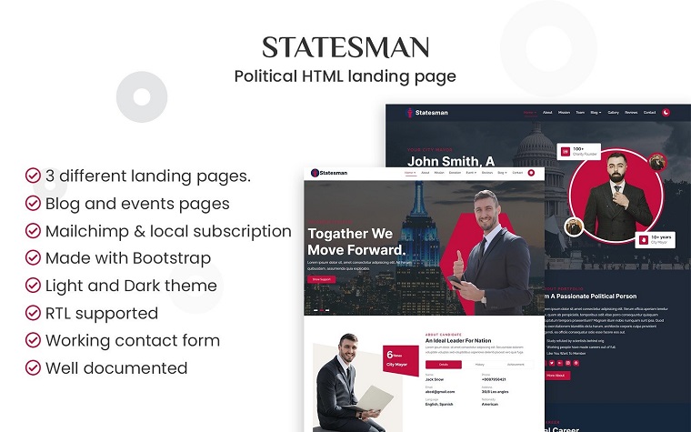 Statesman - Politics HTML Website Template.
