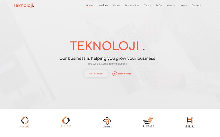 Teknoloji - Business Services & Technology Landing Page Template.