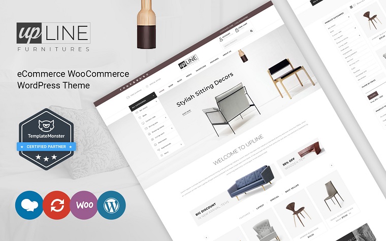 Upline - Online Store for Selling Furniture WooCommerce Templates.