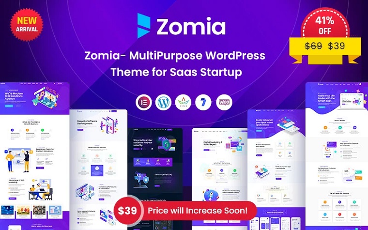 Zomia - Multipurpose Startup WordPress Theme.