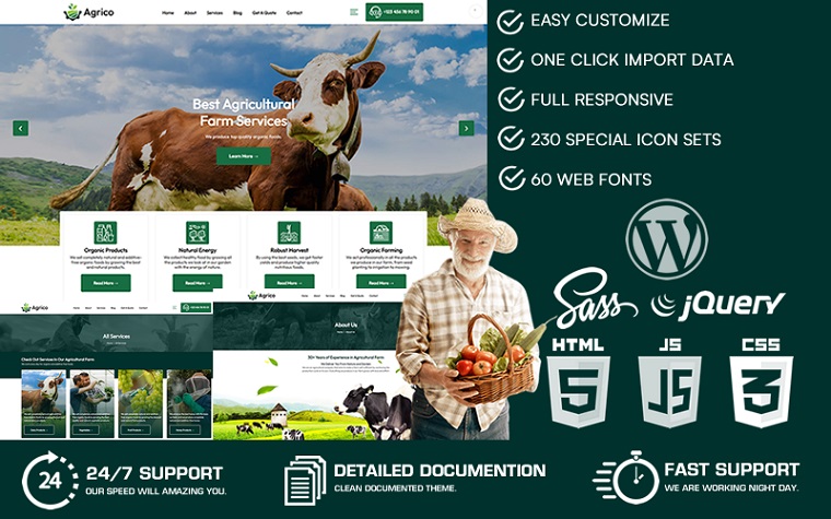 Agrico - Agriculture & Cultivation WordPress Theme.