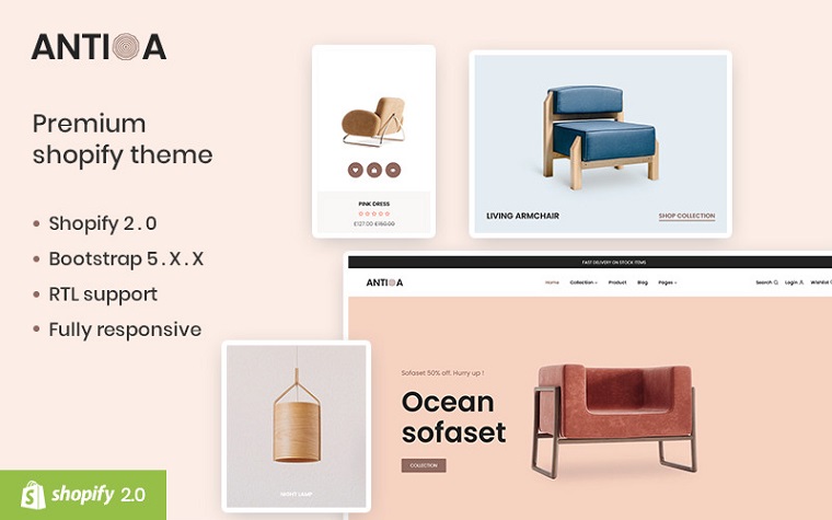 Antioa - Furniture Store Shopify Theme.