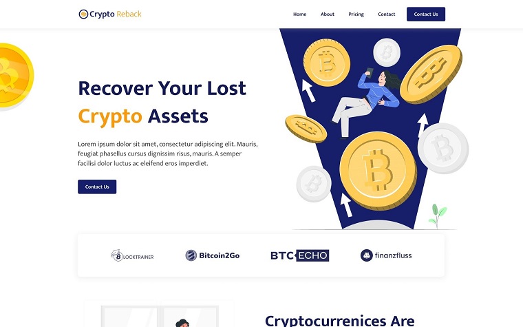 Crypto Reback - Cryptocurrency Recovery HTML Template.