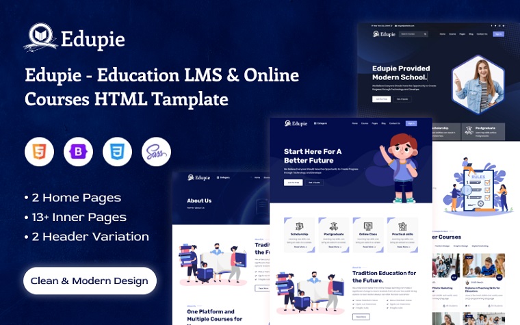 Edupie - LMS & Online Courses HTML Template.