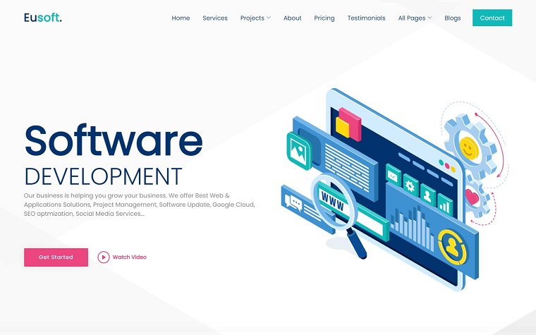 Eusoft - It Solutions & Software Company Website Template.