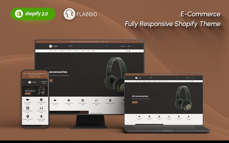 Flabbio Electronics - Responsive Car Auto Shopify 2.0 Theme.