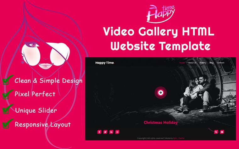 Happy Time - Video Gallery HTML Website Template.