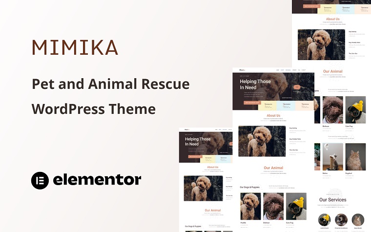 Mimika - Animal Rescue Web Page WordPress Theme.