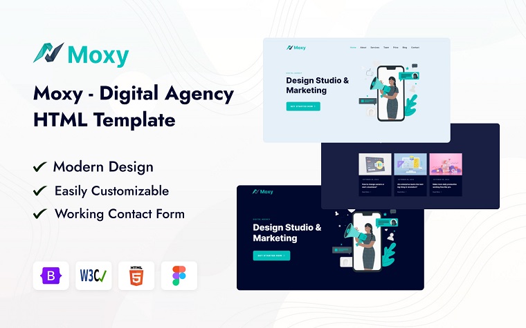 Moxy - Digital Agency HTML Template.