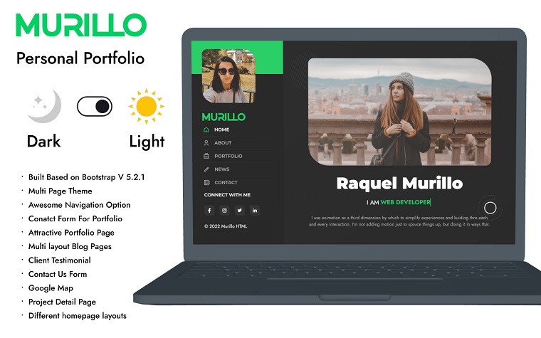 Murillo - Personal Portfolio CV Resume Template.