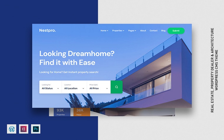 Nestpro - Real Estate WordPress Theme.