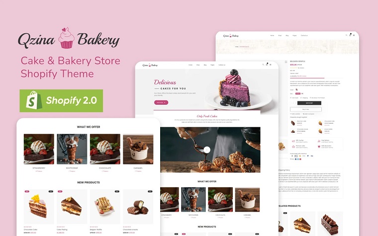 Qzina - Cake & Bakery Store Shopify 2.0 Theme.