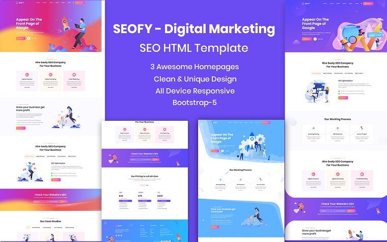 SEOFY - Digital Marketing & SEO HTML Template.