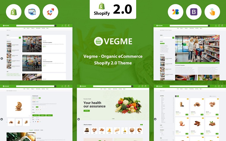Vegme Organic & Grocery Shopify 2.0 Theme.