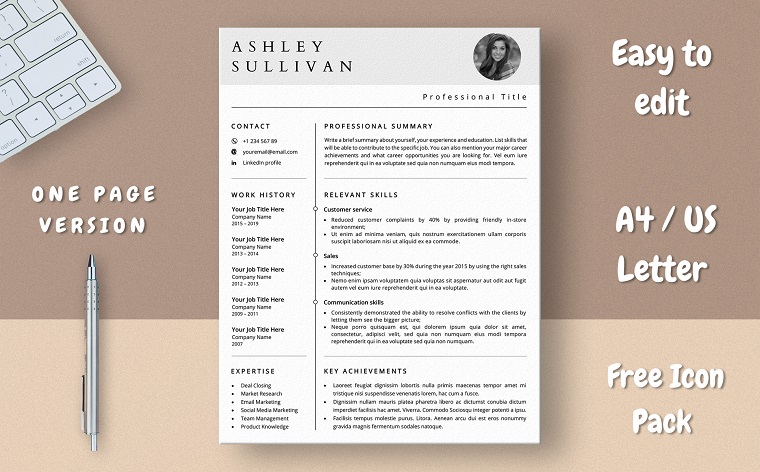 Ashley Sullivan Ms Word Functional Resume Template.