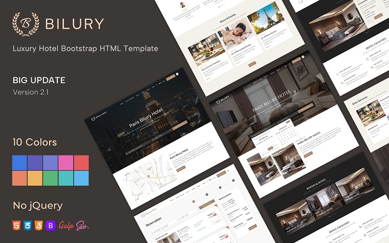 Bilury - Luxury Hotel Bootstrap HTML Template.