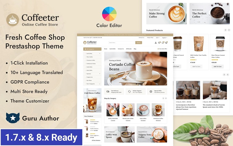 Coffeeter - Fresh Coffee Shop Prestashop Responsive Theme.