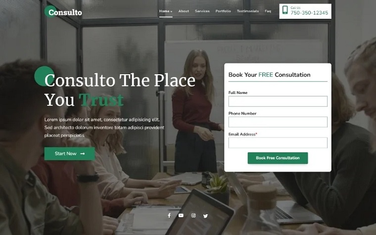 Consulto - law & Businesses Consulting Agency HTML5 Landing Page Template.