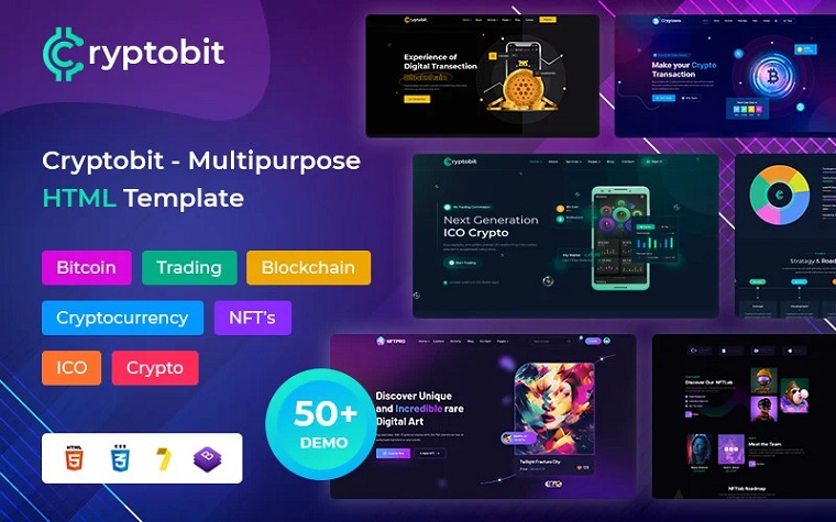 Cryptobit All In One Digital Currency HTML5 Template.