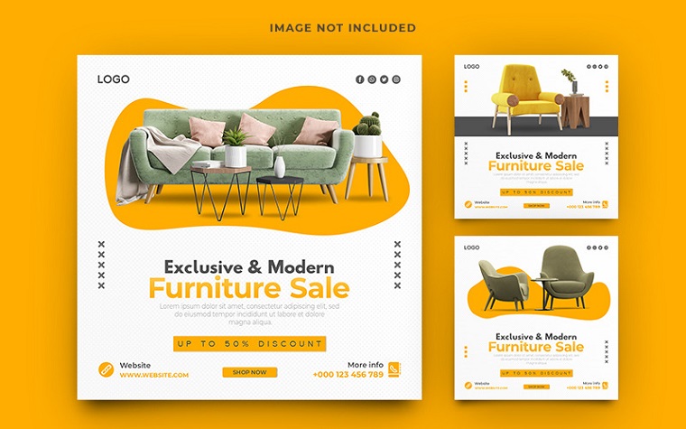 Furniture Sale Collection Social Media Post Banner Template.