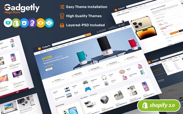 Gadgetly - Electronics & Gadgets Marketplace Store for Shopify OS 2.0 Theme.