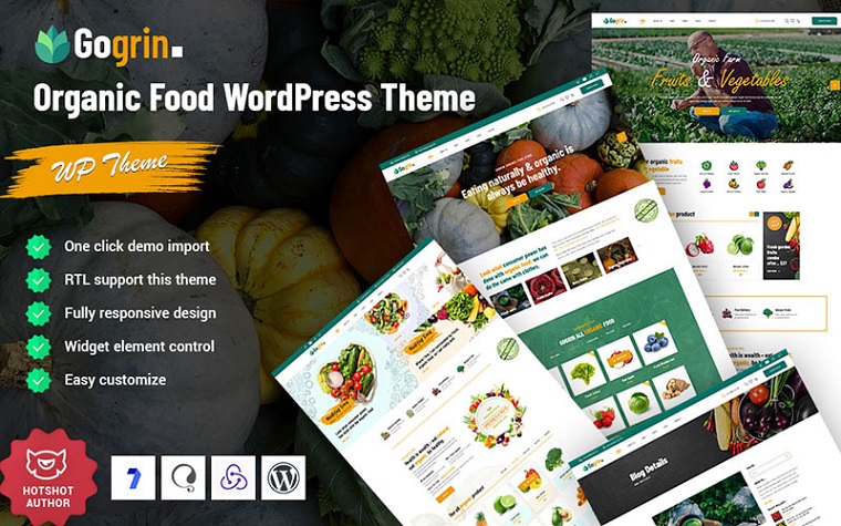 Gogrin - Organic Food Responsive WordPress Theme.