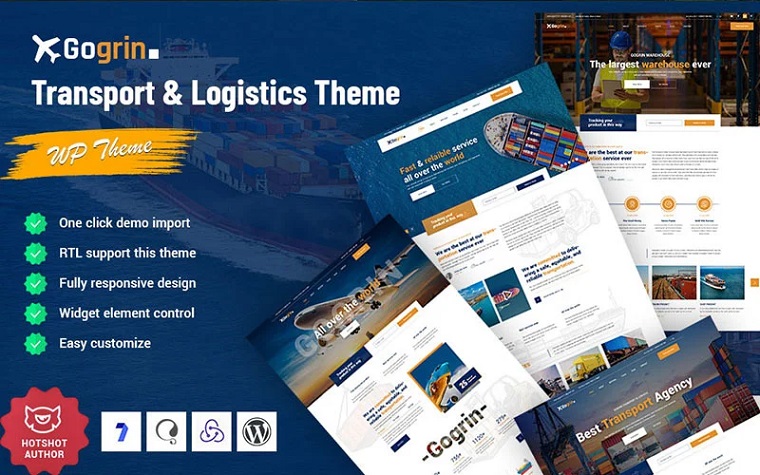 Gogrin - Premium Transport & Logistics WordPress Theme.