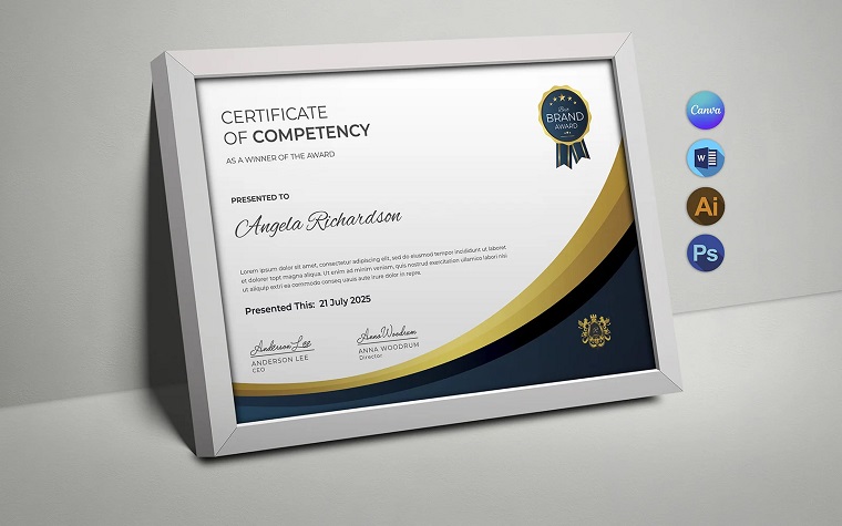 Golden Black Canva Certificate Template.