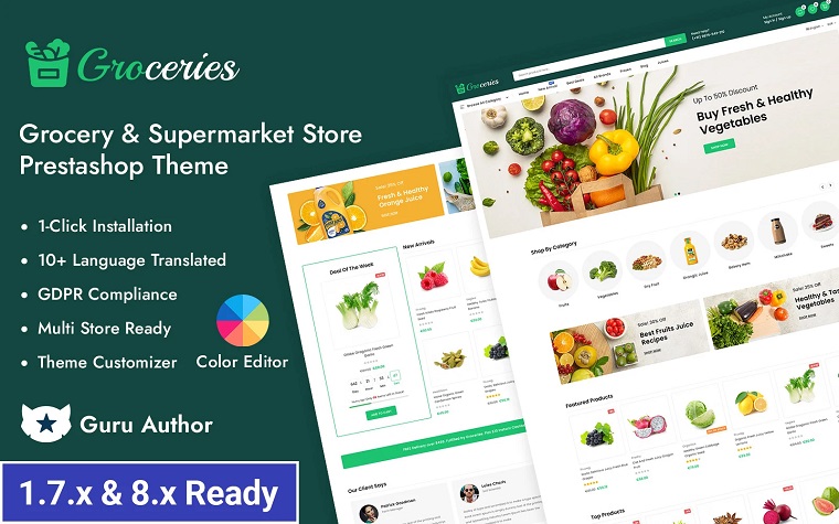 Groceries - Multipurpose Grocery & Supermarket Store Prestashop Responsive Theme.