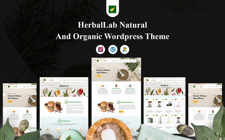 HerbalLab Natural and Organic WordPress Theme.