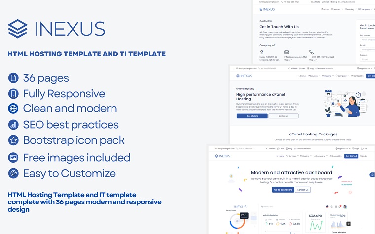 Inexus - Hosting Website Template & WHMCS Template.